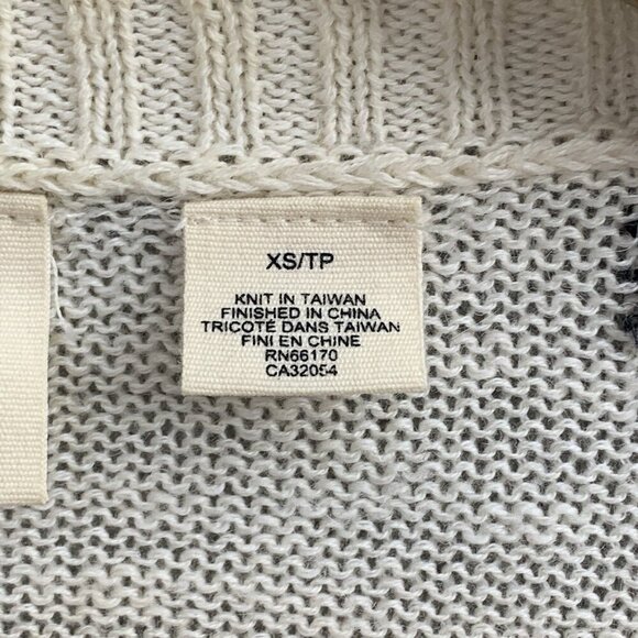 Moth Sweater Womens XS Heart Intarsia Cardigan Alpaca Blend Cream Black Knit - Picture 7 of 10